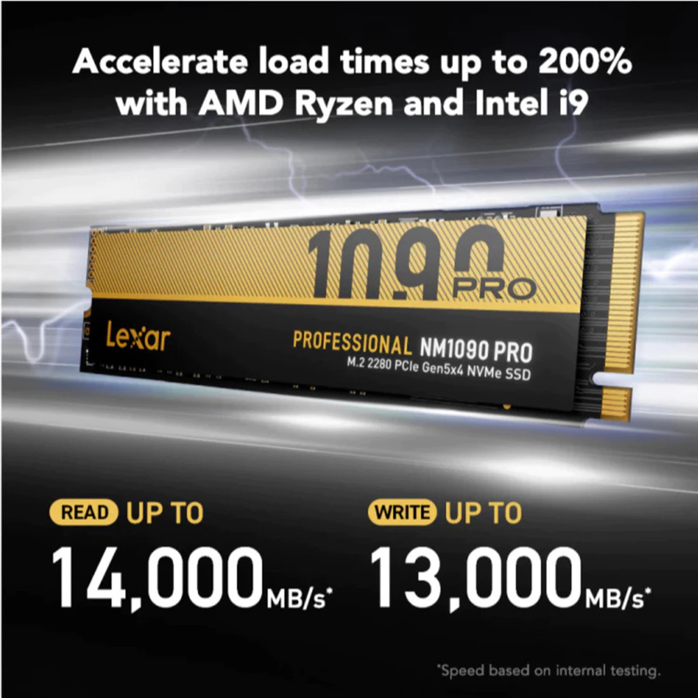 LEXAR NM1090PRO M.2 2280 PCIE GEN 5x4 NVME SSD - (2TB  4TB) - 9