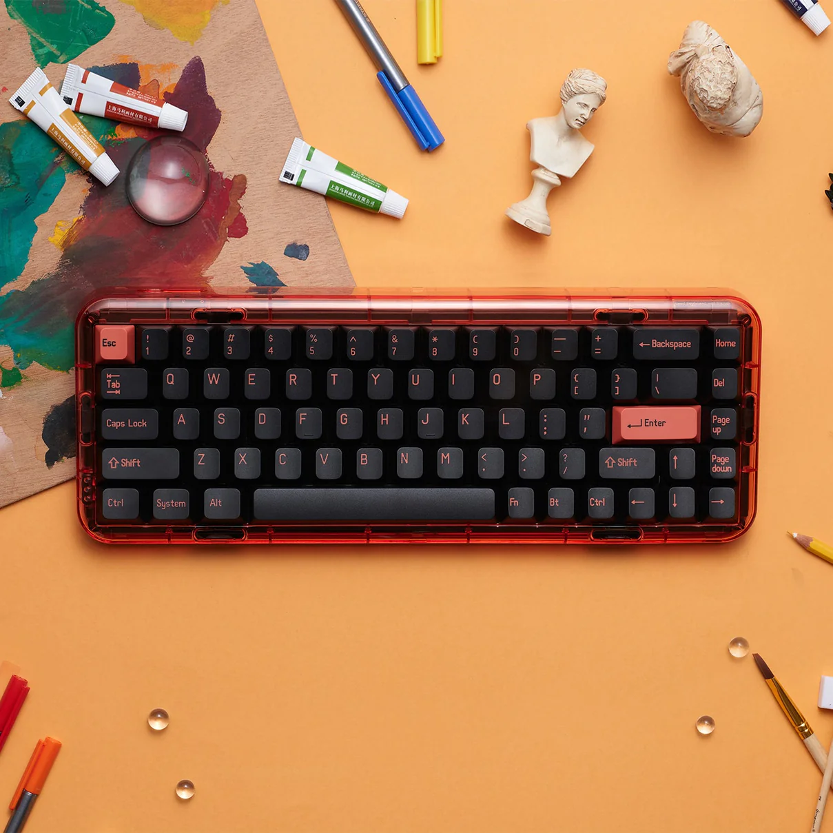 labtechnology-MelGeek Mojo68 Pigeon Mechanical Keyboard - Gateron Pro Yellow-3