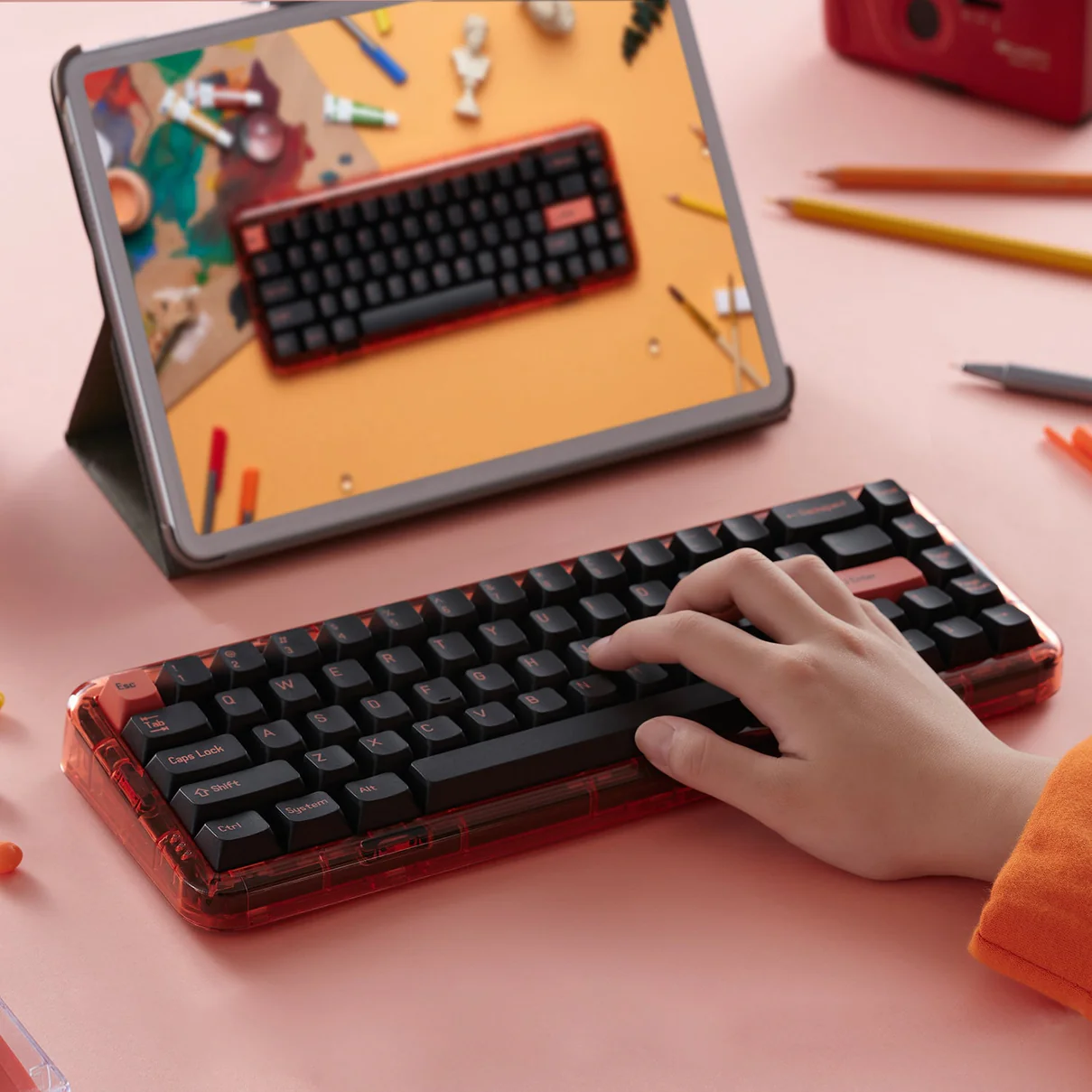 labtechnology-MelGeek Mojo68 Pigeon Mechanical Keyboard - Gateron Pro Yellow-4